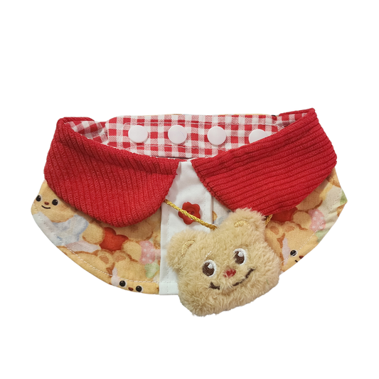 Butter Bear Vibes: The Cozy Collar Bib w/ Red Collar