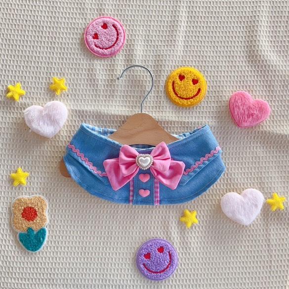 Denim & Pink Swagger Collar Bib