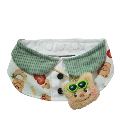 Bear-y Sweet Butter Collar Bib Green Collar