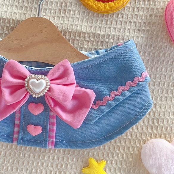 Denim & Pink Swagger Collar Bib